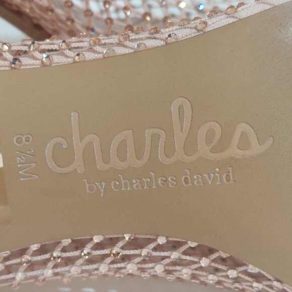 Charles by Charles David Afterhours Rhinestone Mesh Bootie Pink Blush Size 8.5 - Picture 5 of 6